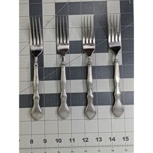 International Pewter Litchfield Flatware 4 Dinner Forks Lot